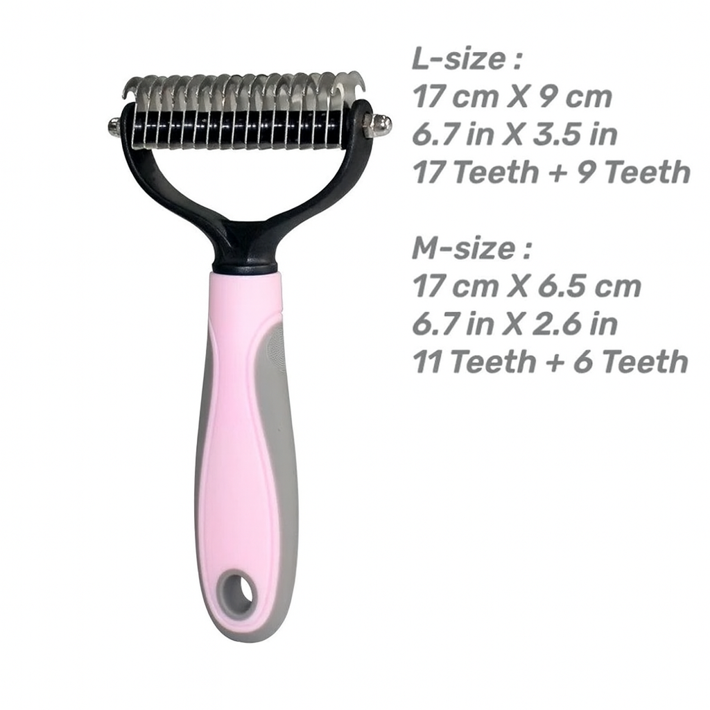 Combix Frenchie Grooming Brush – Stainless Steel Double-Sided Shedding Rake Comb