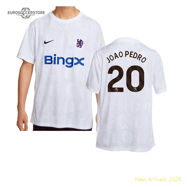 Official 2025-2026 Chelsea Academy Pro Pre-match Football Top (white