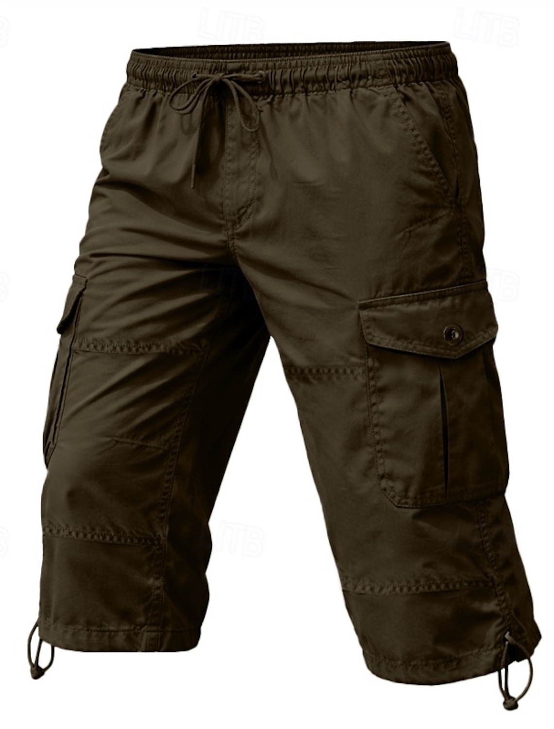 Men's Tactical Cargo Cargo Shorts Shorts Casual Shorts Pocket Elastic Waist Plain Comfort Calf-Length Casual Outdoor Streetwear Fashion Streetwear Black Yellow Inelastic
