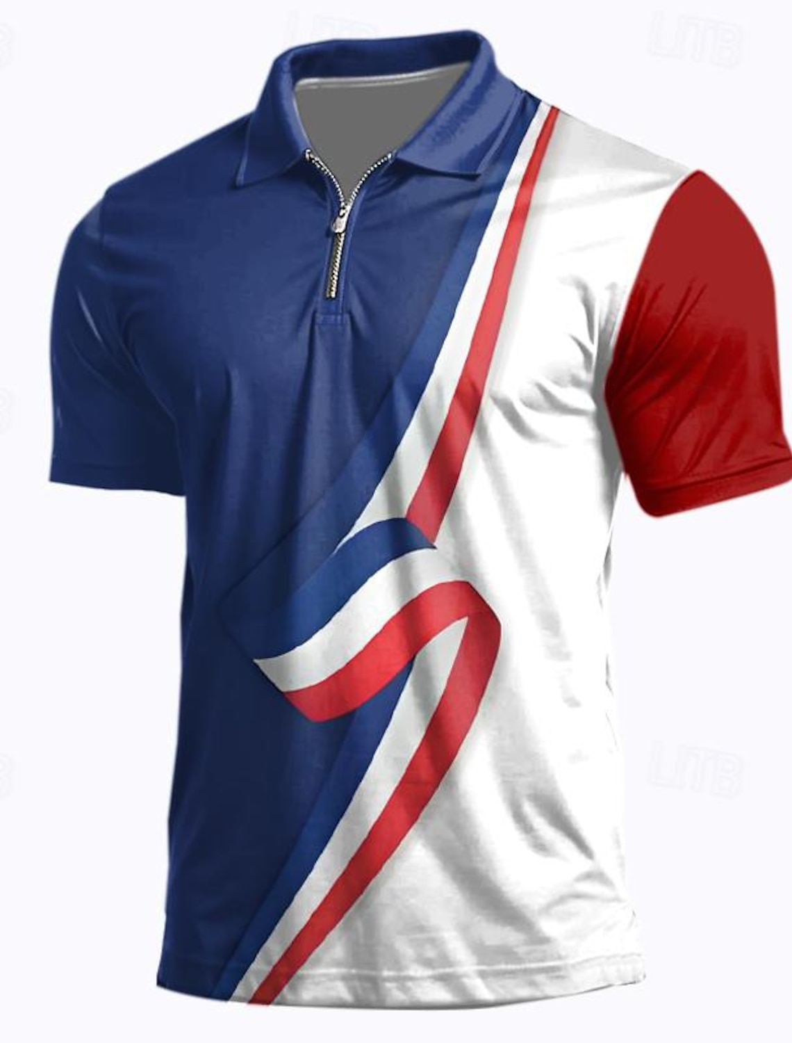 4th of July 2026 250th Men's American Flag Veterans Waffle Polo Shirts Golf Shirt Short Sleeve Polo Shirts Collared Shirts Casual Streetwear Vacation Wear Party Outfits 3D Print Buttons Summer Spring