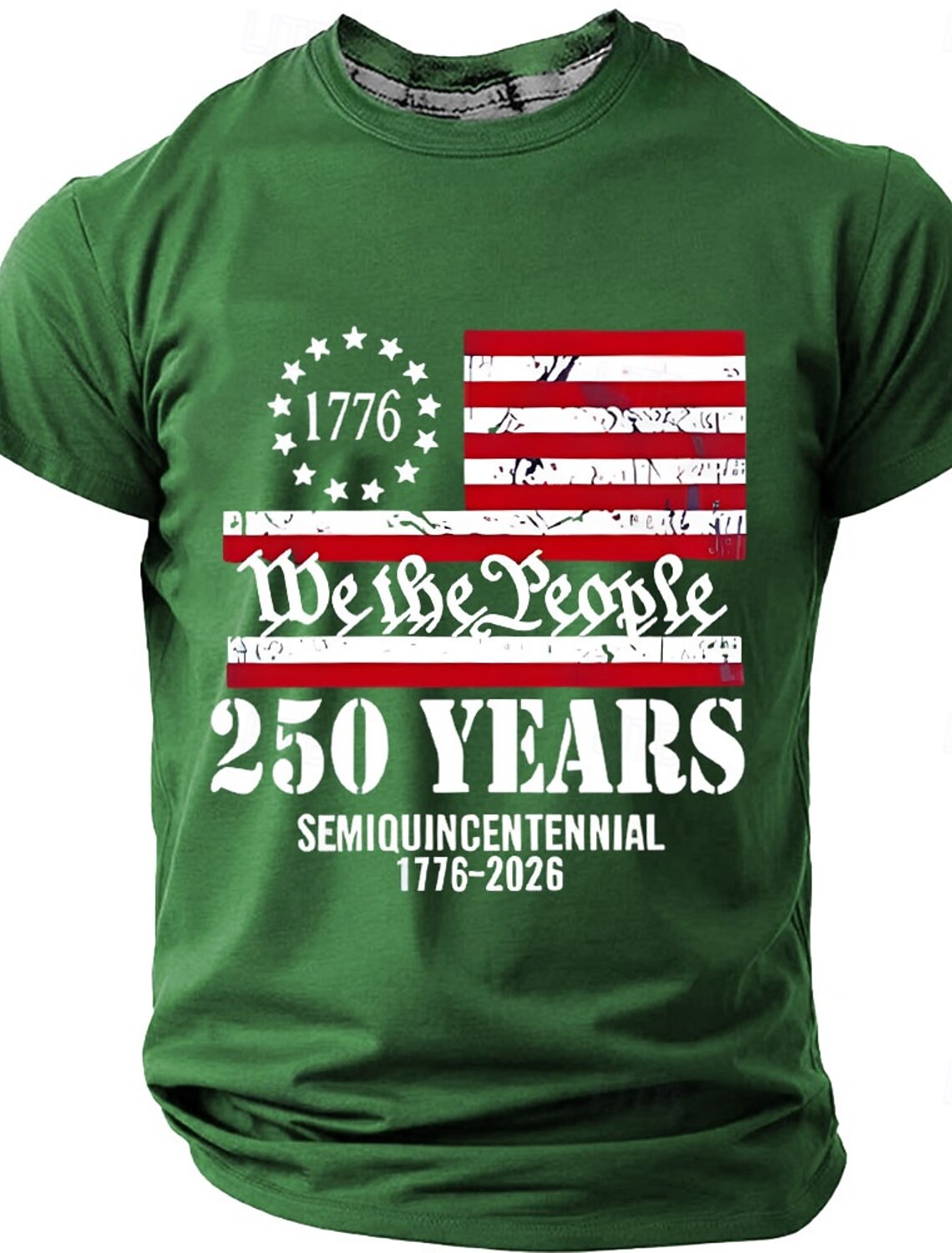 250th Anniversary Men's We the People 1776 Semiquincentennial Patriotic Graphic T-Shirt Regular Fit USA Flag Commemorative Designer Clothing Apparel S M L XL XXL XXXL