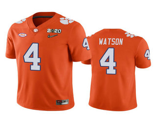 Men's Clemson Tigs Orange 2020 breathable Deshaun Watson #4 replica