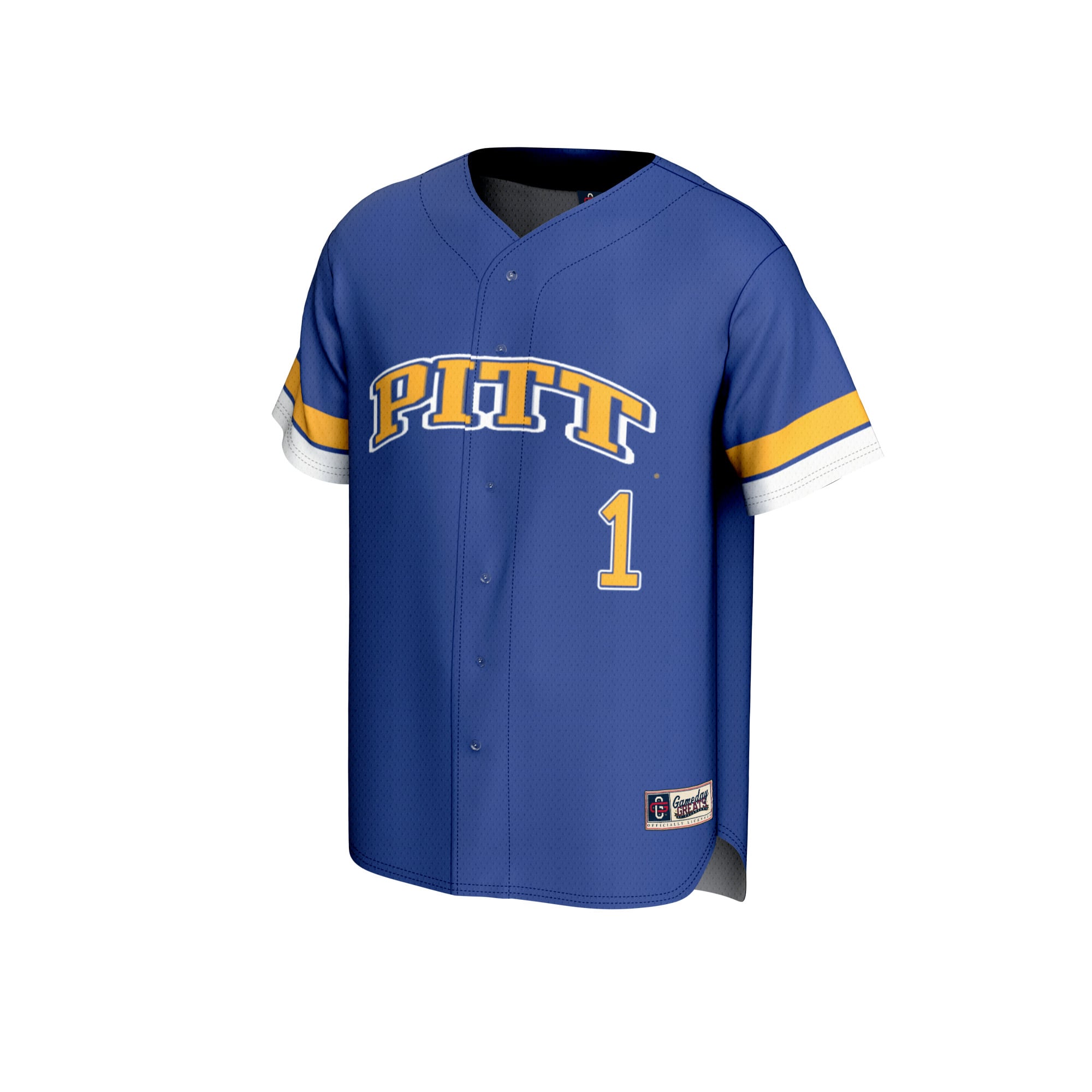 #1 Pitt Panthers GameDay Greats Unisex Lightweight Collegiate Baseball Fashion Jersey - Royal