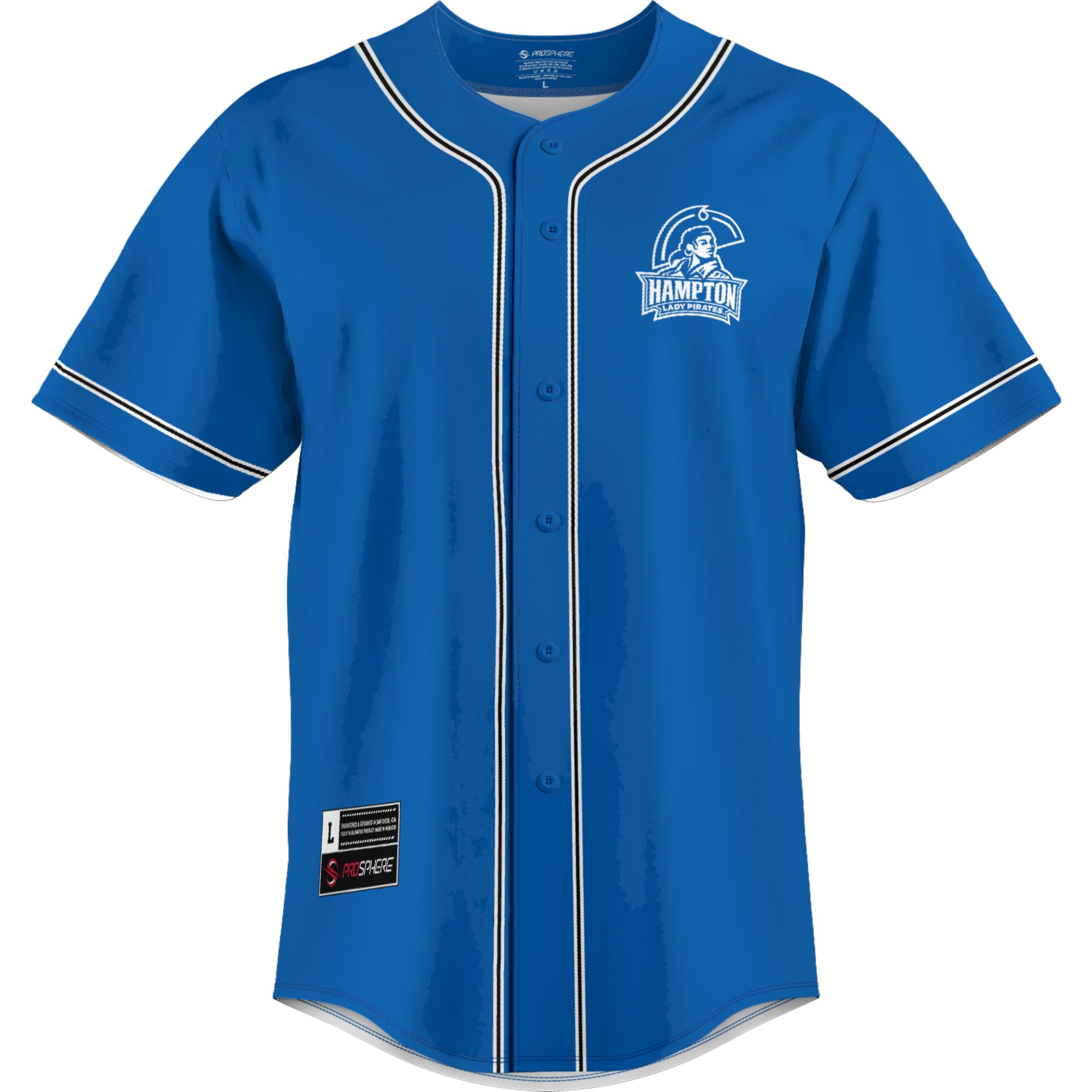 [DDG] Hampton Pirates GameDay Greats Lightweight Baseball Jersey - Blue