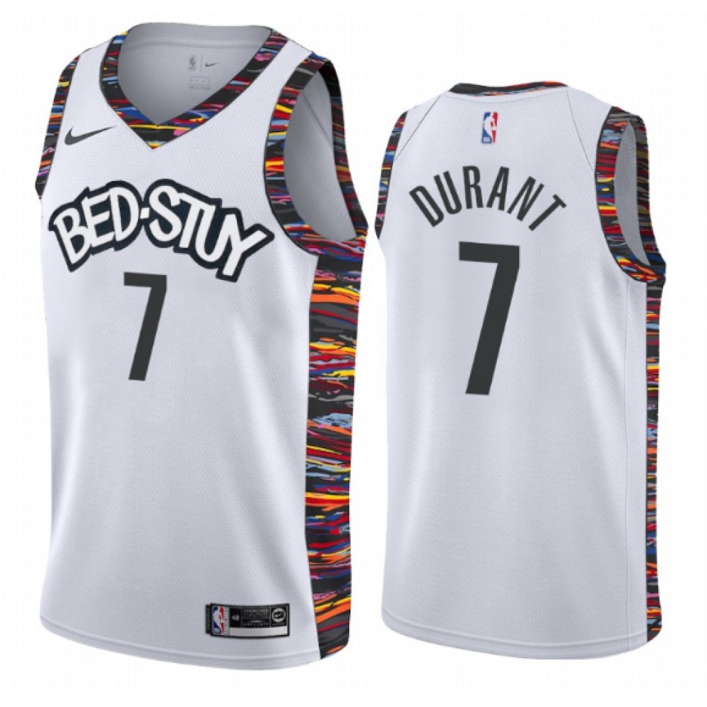 Official Kevin Durant7 Brooklyn Nets White Jersey - City Edition