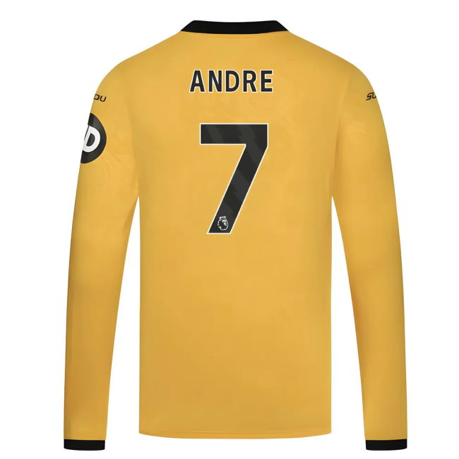 Authentic 2025-2026 Wolves English Football Home Kit (Andre 7)