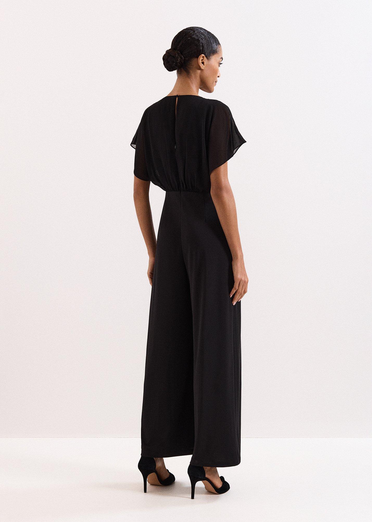 Velma Black Jewelled Belt Jumpsuit