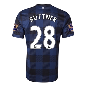 13-14 Manchester United 28 BUTTNER Away Black Jersey Shirt - Official