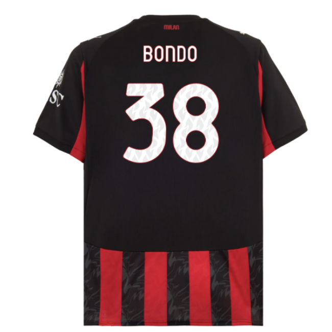 2025-2026 Ac Milan Home Shirt (bondo 38) - Supporter Edition