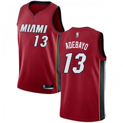 Red Nike Miami Heat #13 Heat Jersey - Material Game Day Wear