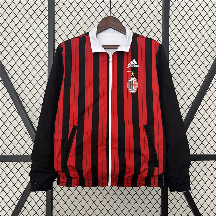 Professional Grade AC Milan 2425 Reversible Trench Jacket RedWhite