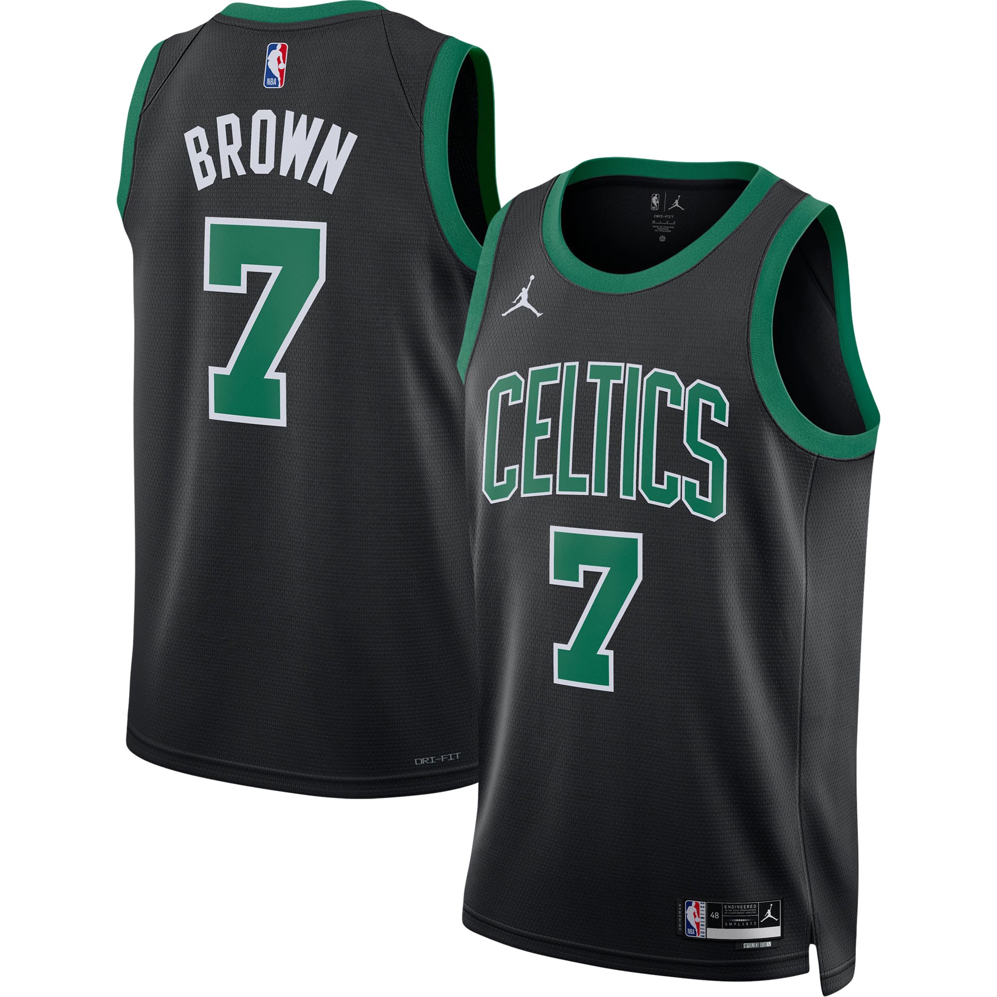 [LK] Jaylen Brown #7 Boston Celtics Unisex Swingman Jersey - Statement Edition - Black