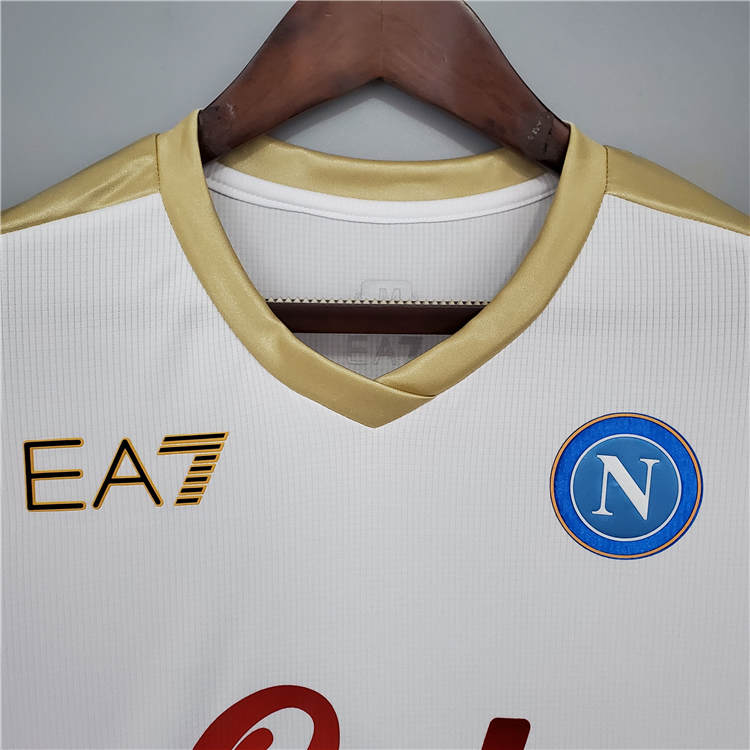 Napoli 21-22 Third WhiteGolden Soccer Jersey Football Shirt -