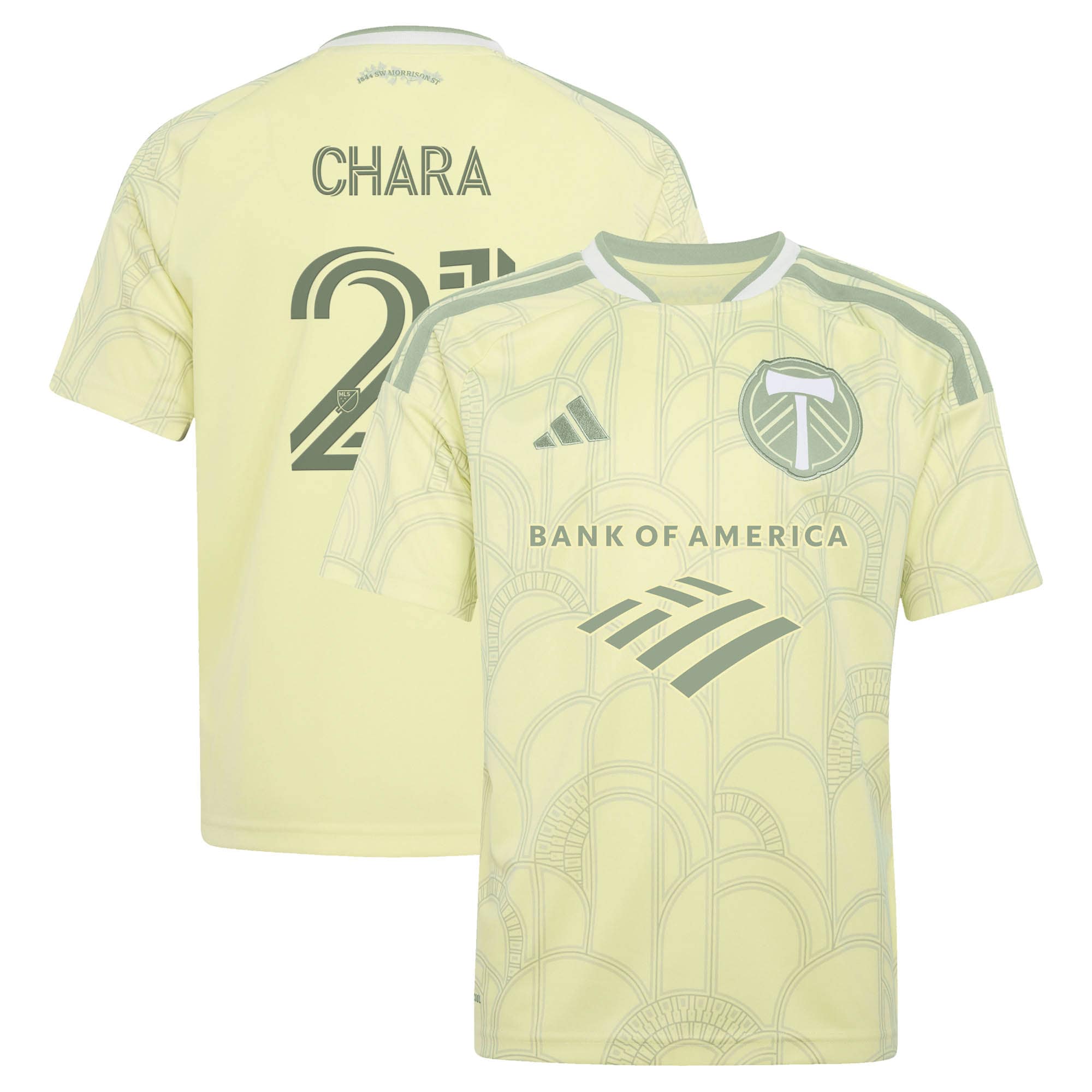 [JED] Diego Chara Portland Timbers Youth 2026 Civic Stadium Kit Replica Jersey - Yellow