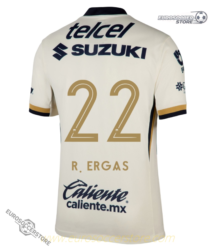 Pumas UNAM 25-26 Season Home Jersey - R. ERGAS #22