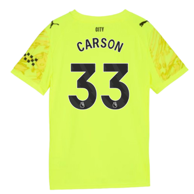 Man City 2025-20 Goalkeeper Football Shirt Carson (33) L M S Kids