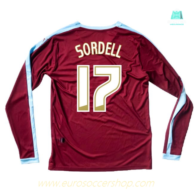 Burnley 2015-16 Long Sleeve Home Shirt ((Excellent) S) (Sordell 17)