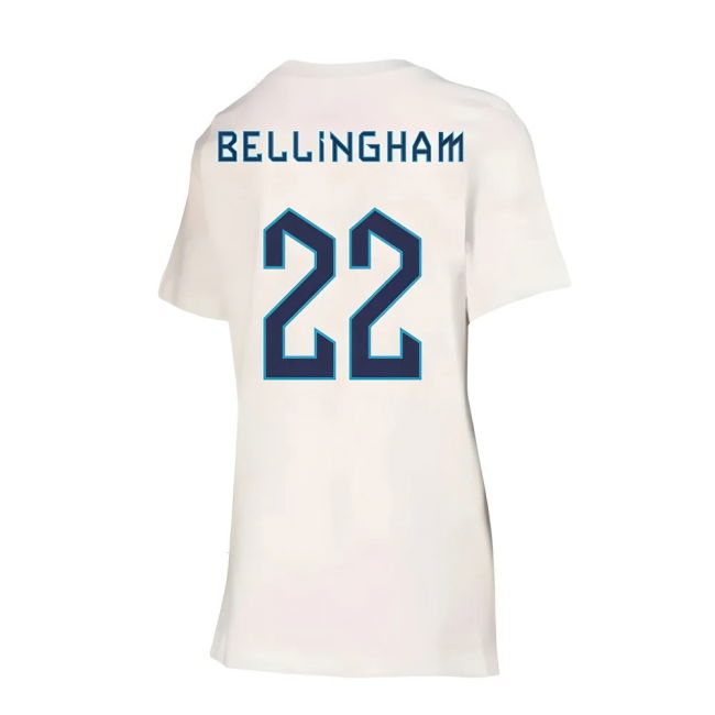 2022-2023 England Crest Tee (White) - Kids (Bellingham 22)