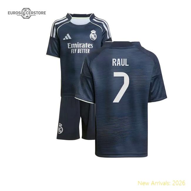 Authentic Top-Quality 2025-2026 Real Madrid Away Mini Kit (Raul 7)