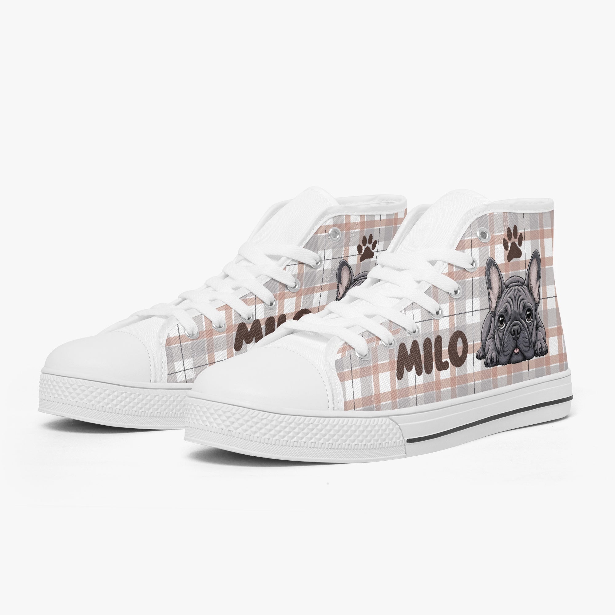 French Bulldog Lover Meelo Personalized Classic High Top Canvas Shoes Casual Footwear