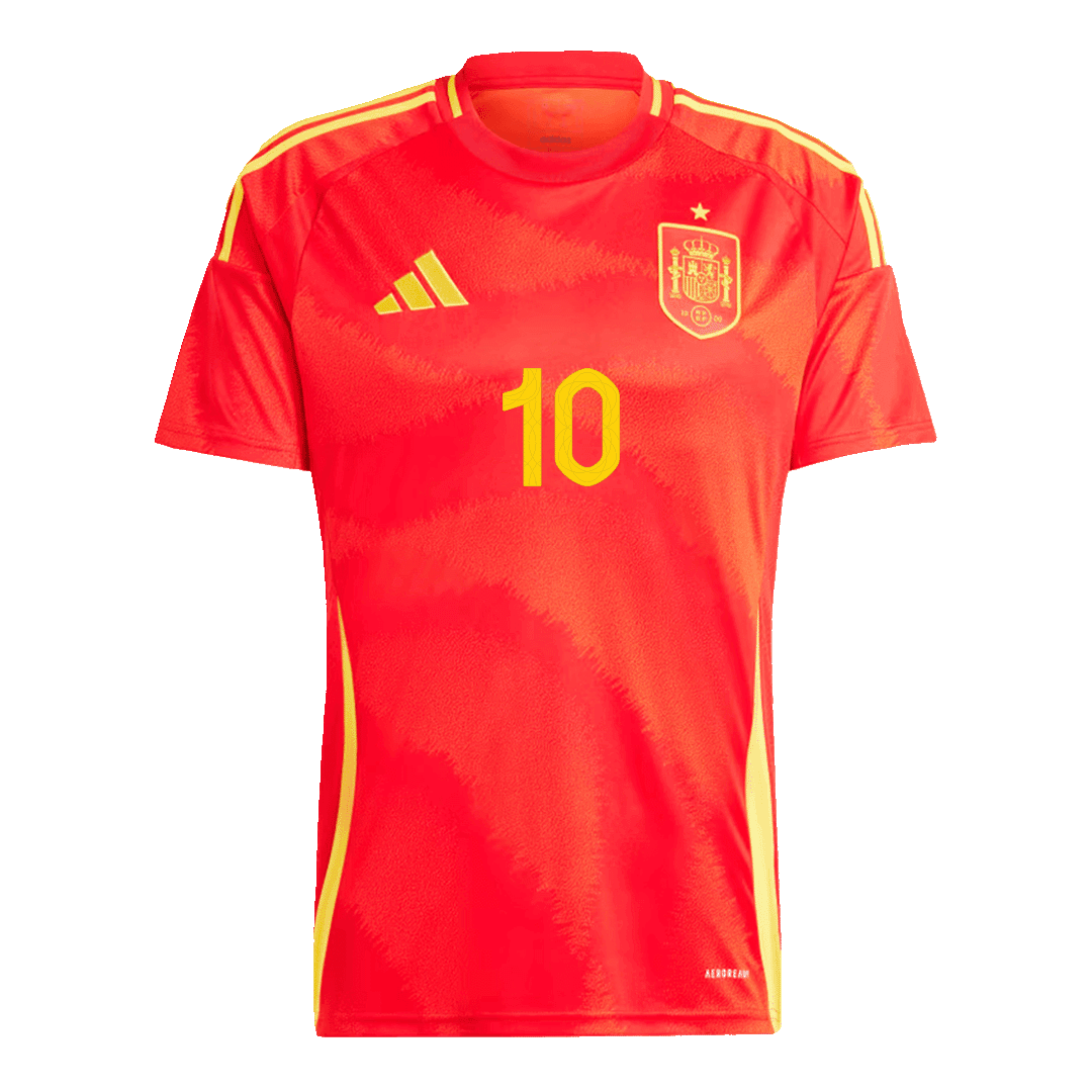 LAMINE YAMAL #10 Spain Home  Soccer Jersey Euro 2024 Authentic Kit