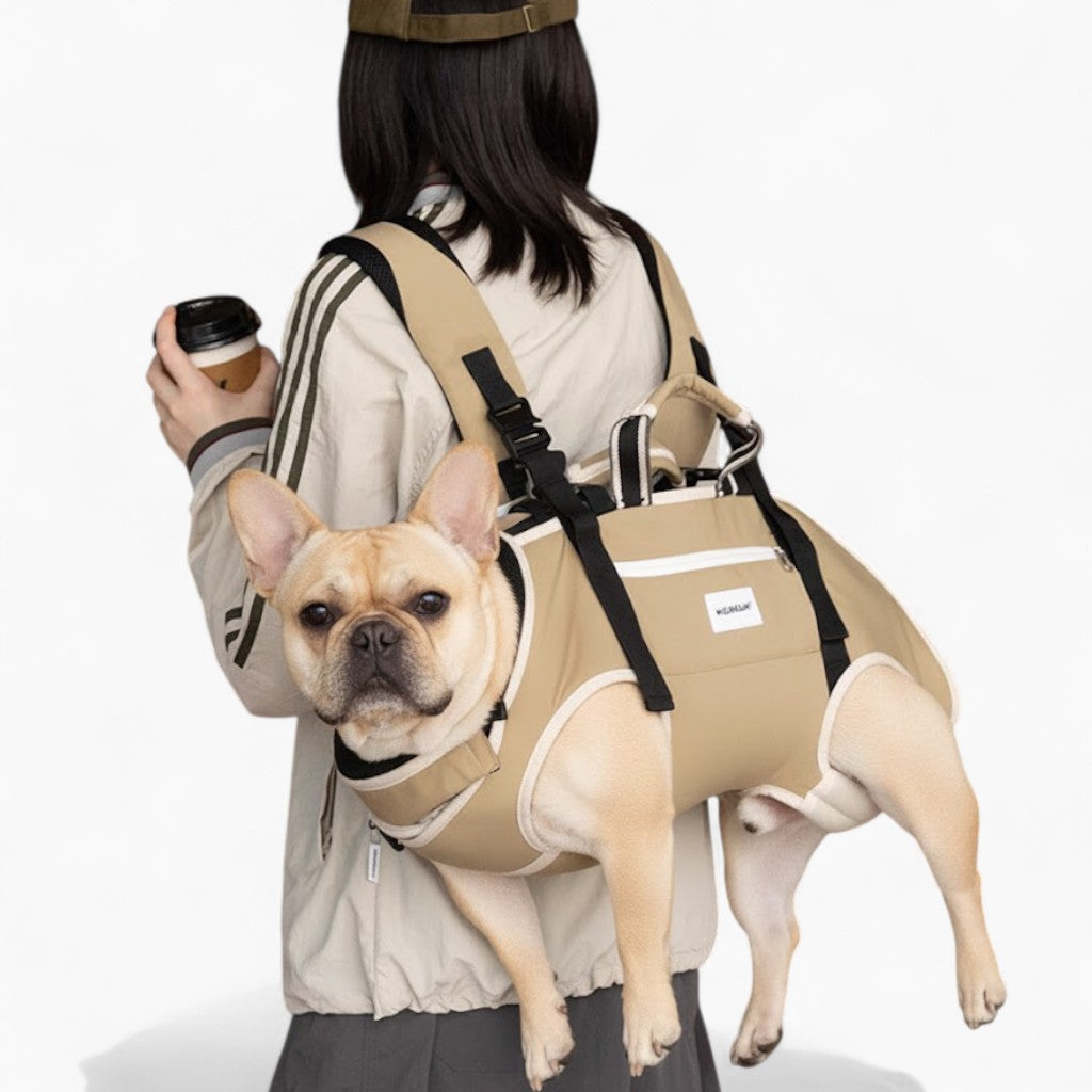 Frenchie Backpack Carrier – Soft Hands-free Dog Backpack Paw Protection