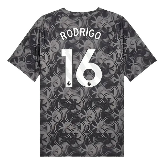 2025-2026 Man City Warm Up Jersey (Black) (Rodrigo 16)