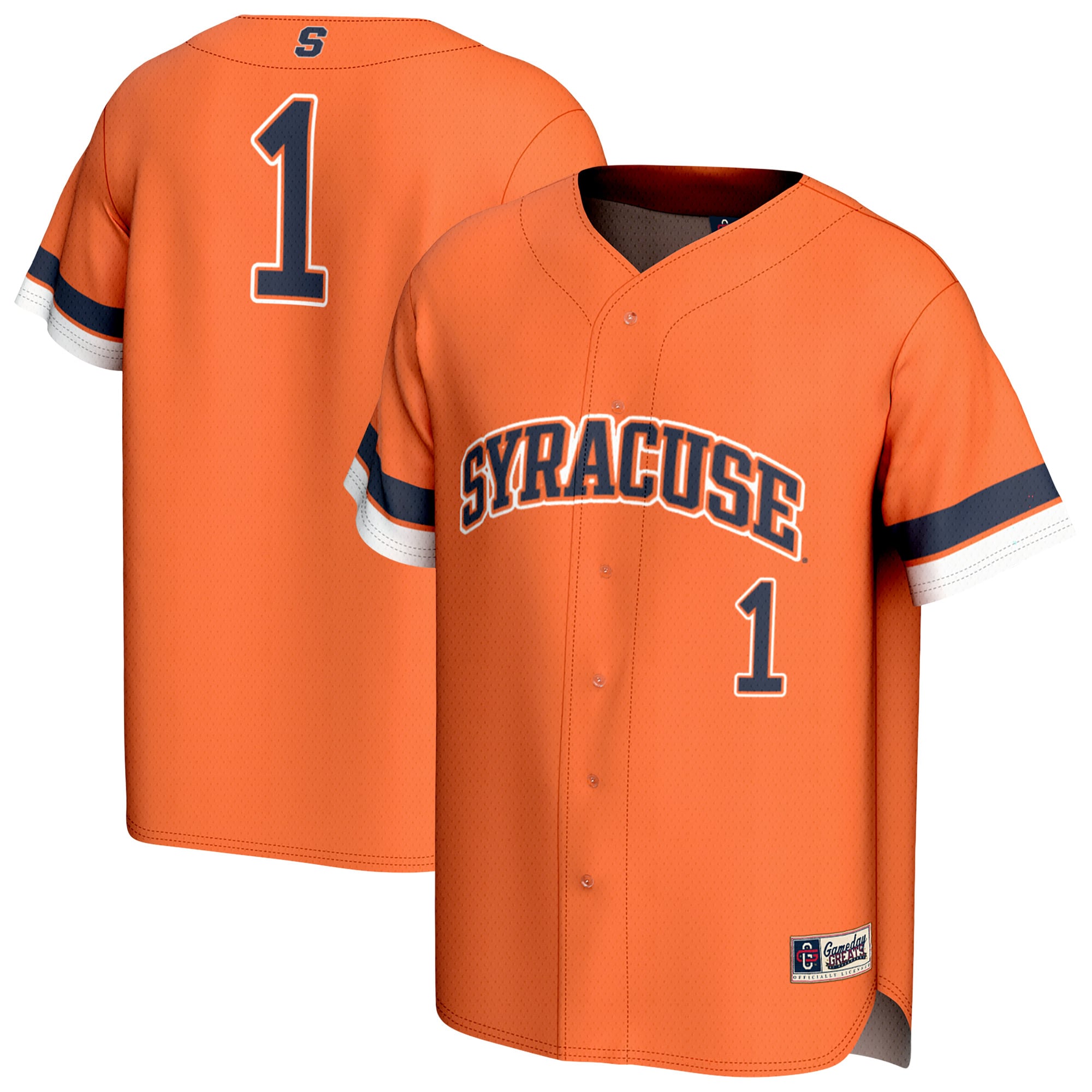 [NJP] Syracuse Orange GameDay Greats Unisex Lightweight Collegiate Baseball Fashion Jersey - Orange