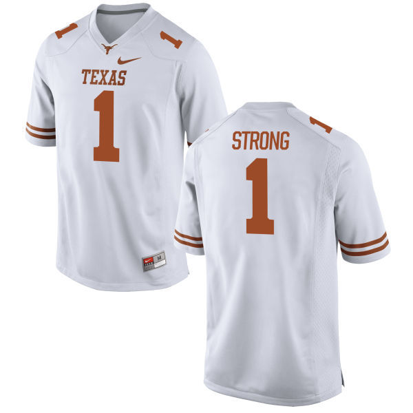 Men's Texas UT White 2024 high quality Charlie Strong #1 moisture