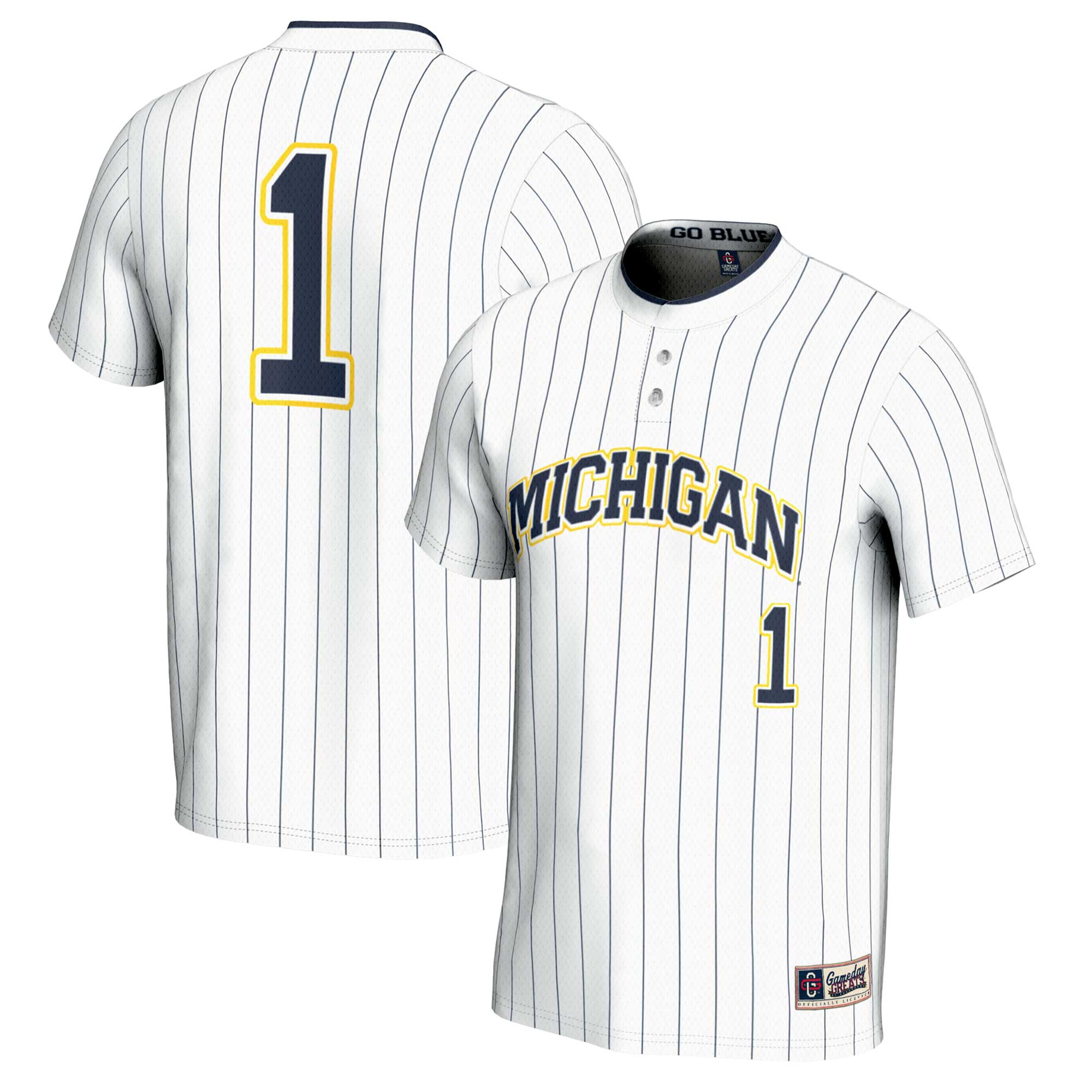 [NJP] Michigan Wolverines GameDay Greats Unisex Lightweight Softball Jersey - White