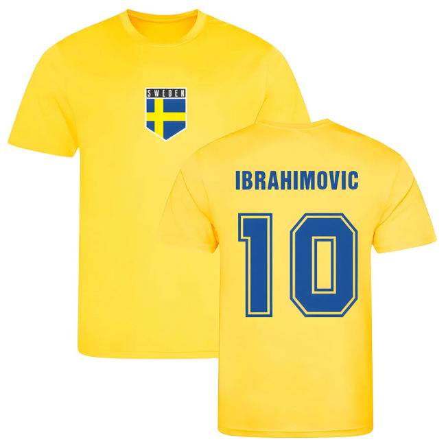 Premium Ibrahimovic Sweden Training Jersey (Yellow) Uniform