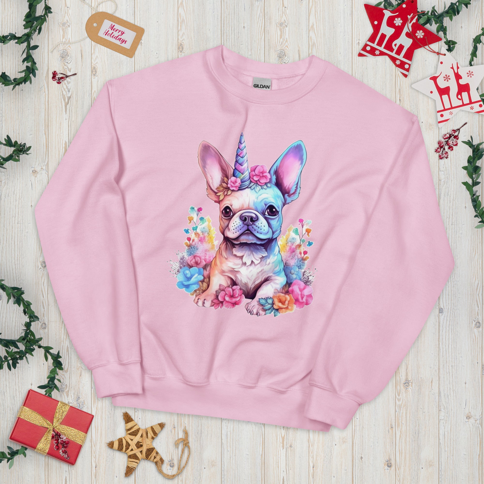 Frenchie-Fan Frenchie Embraces Unicorn - Unisex Crew Neck Sweatshirt ...