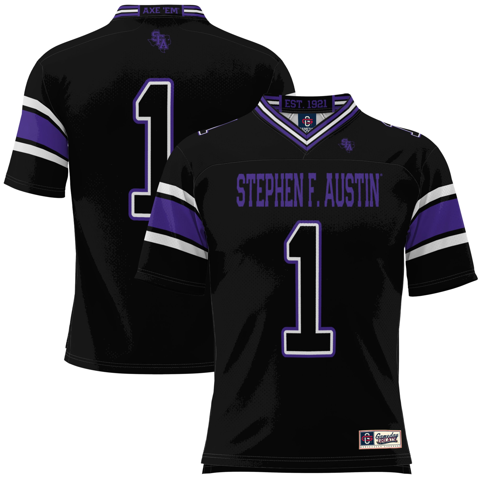 #1 Stephen F Austin Lumberjacks GameDay Greats Youth 26/27 Football Jersey - Black