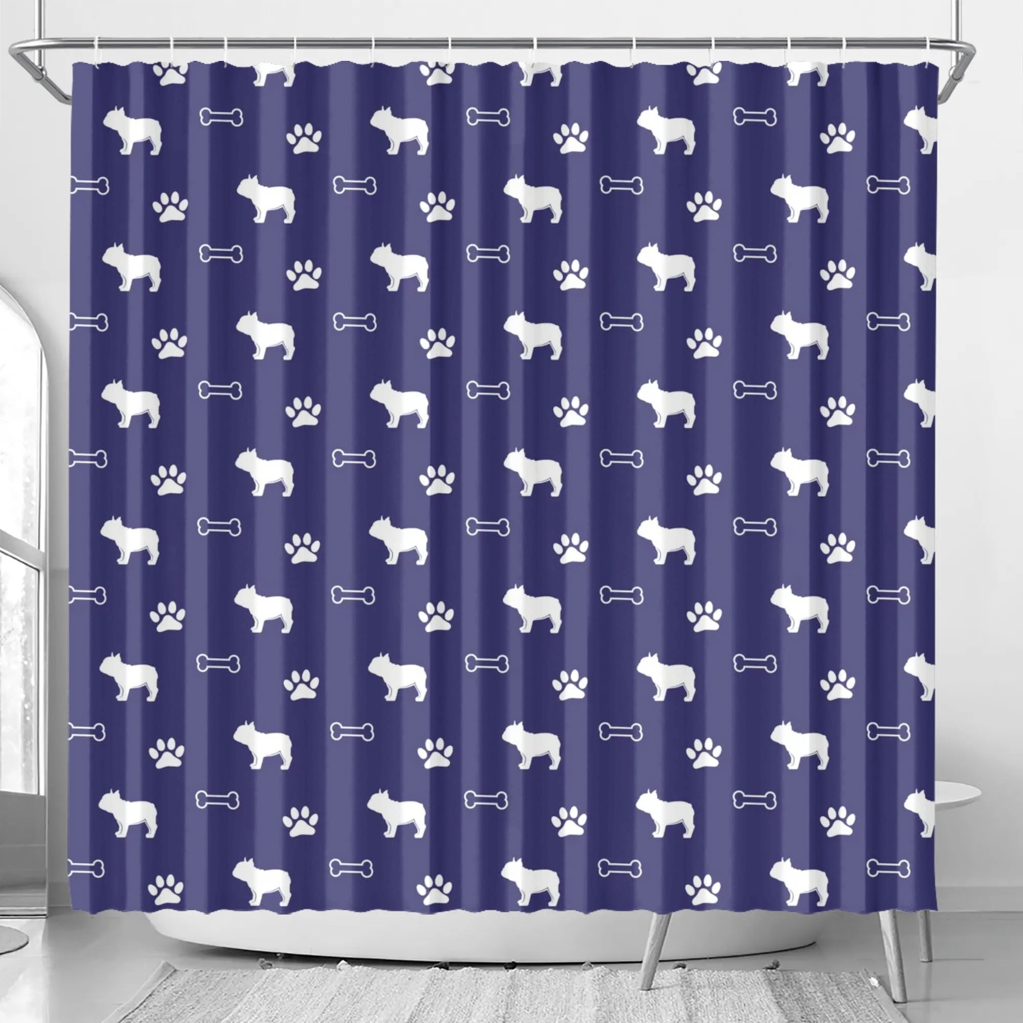French Bulldog Bonnie Shower Curtain For Frenchie Lovers Durable Dog Item