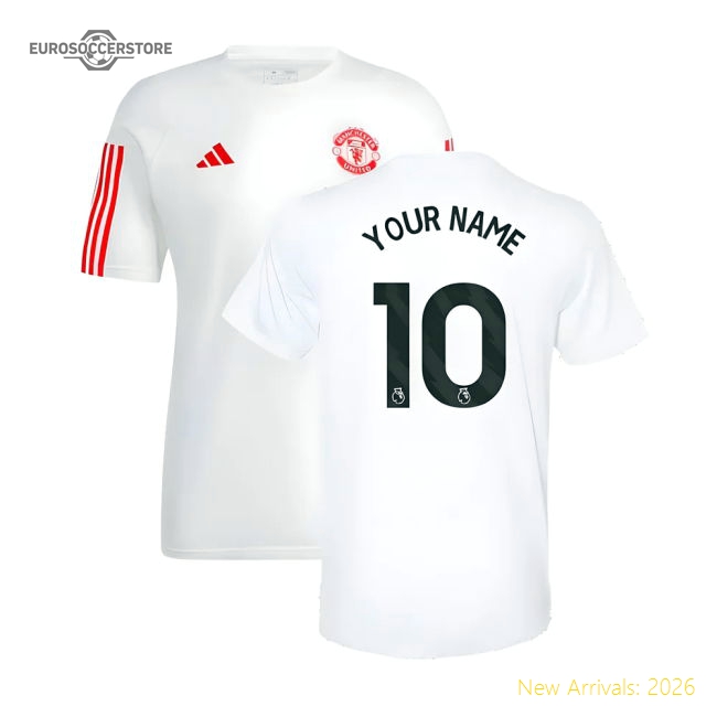 Authentic 2023-2024 Man Utd Training Tee (white) (your Name)