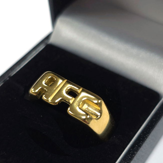 classic Arsenal FC 18ct Gold Plated on Silver AFC Ring - V