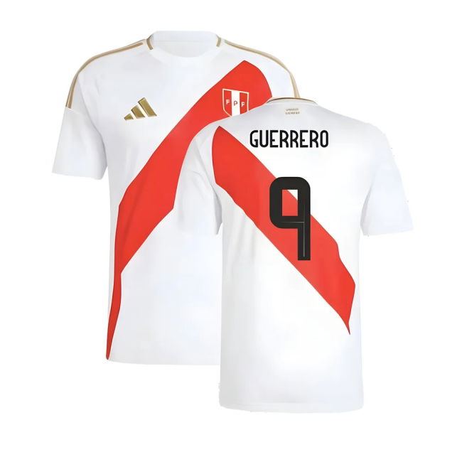 Football 2024-2025 Peru Home Shirt (Guerrero 9) Kit Soccer