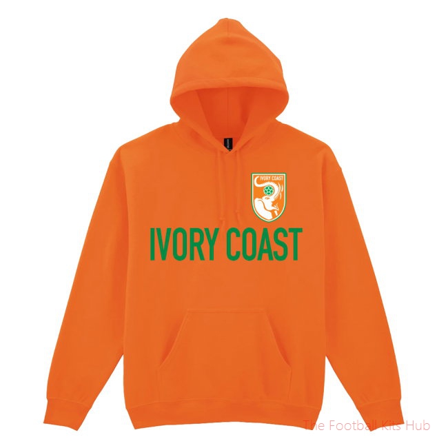 Ivory Coast Logo & Text Hoody (Orange)