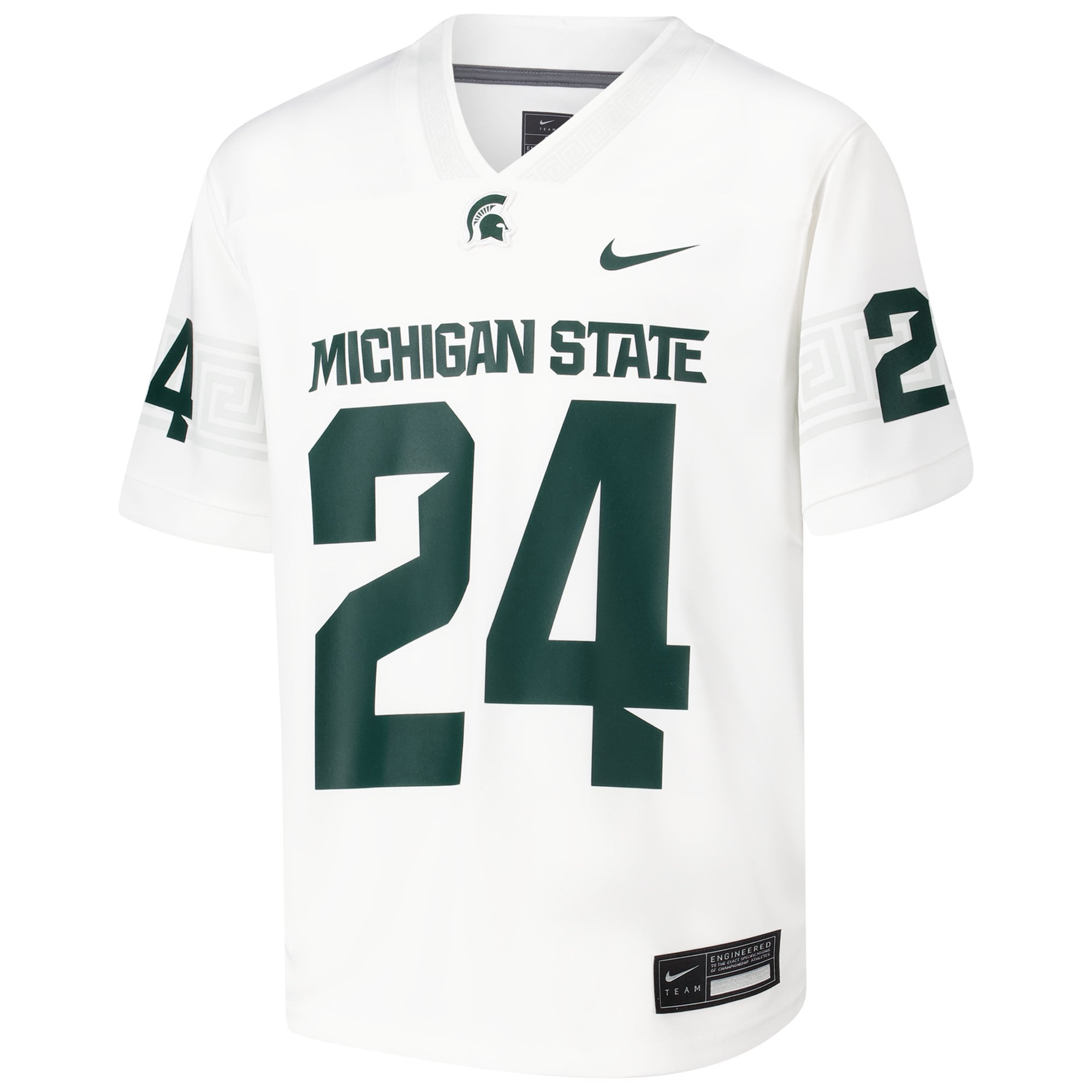 Youth #24 White Michigan State Spartans Football Jersey