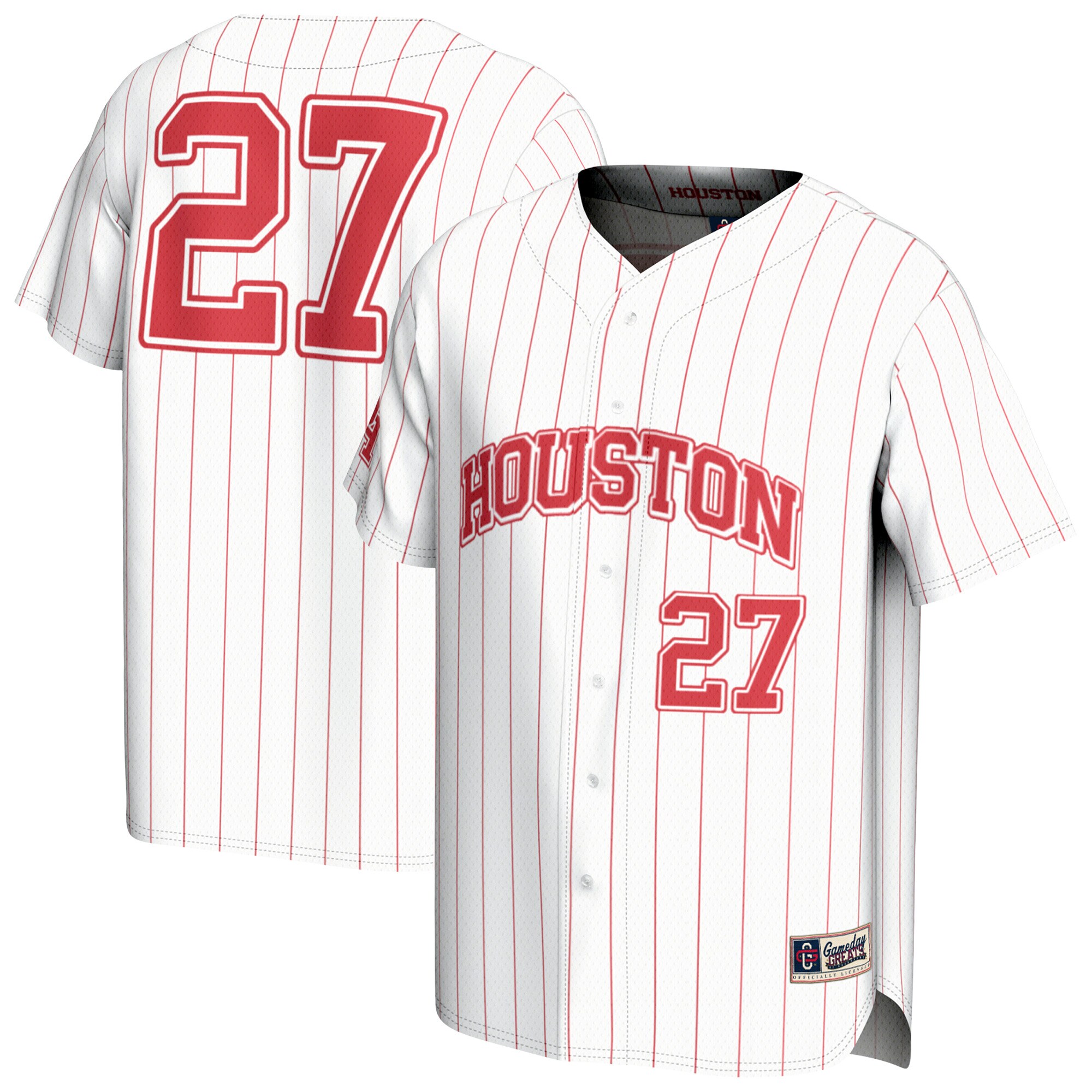 [DDG] Houston Cougars GameDay Greats Youth Lightweight Collegiate Baseball Fashion Jersey - White