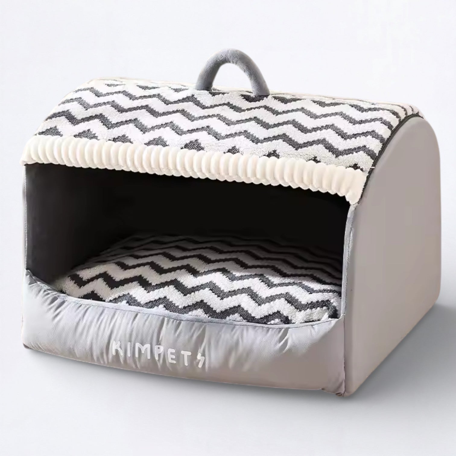 Snuglo Frenchie Cozy Cave Bed – Thickened Covered Dog House with Removable Cushion