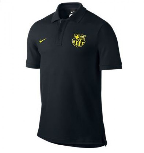 Professional Grade Barca 2014 BARCELONA BLACK SHORT SLEEVE POLO