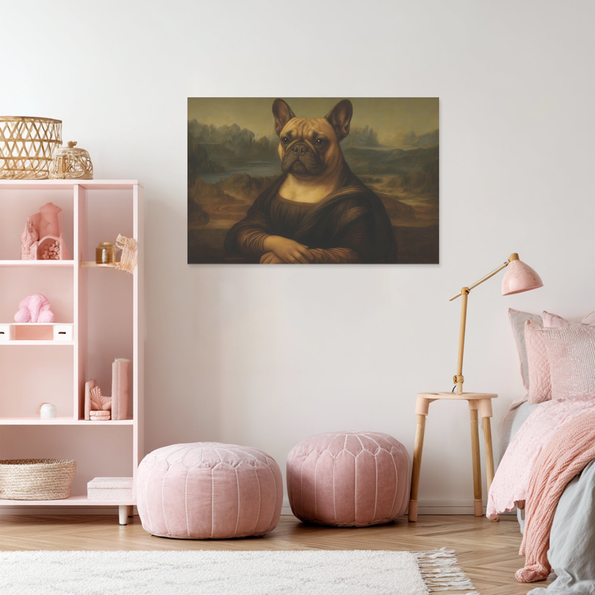 Culture-Inspired Poppy - Adorable Frenchie Canvas Wall Art for Daily