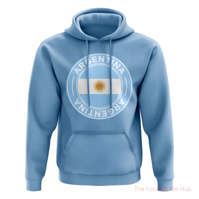 Men Argentina Football Badge Hoodie (Sky)