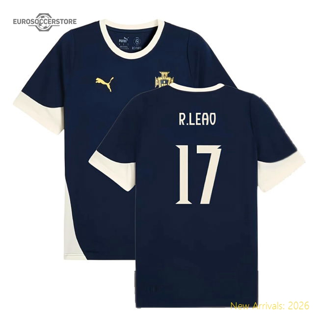 2025-2026 Portugal Training Jersey (Persian Blue) (R.Leao 17)