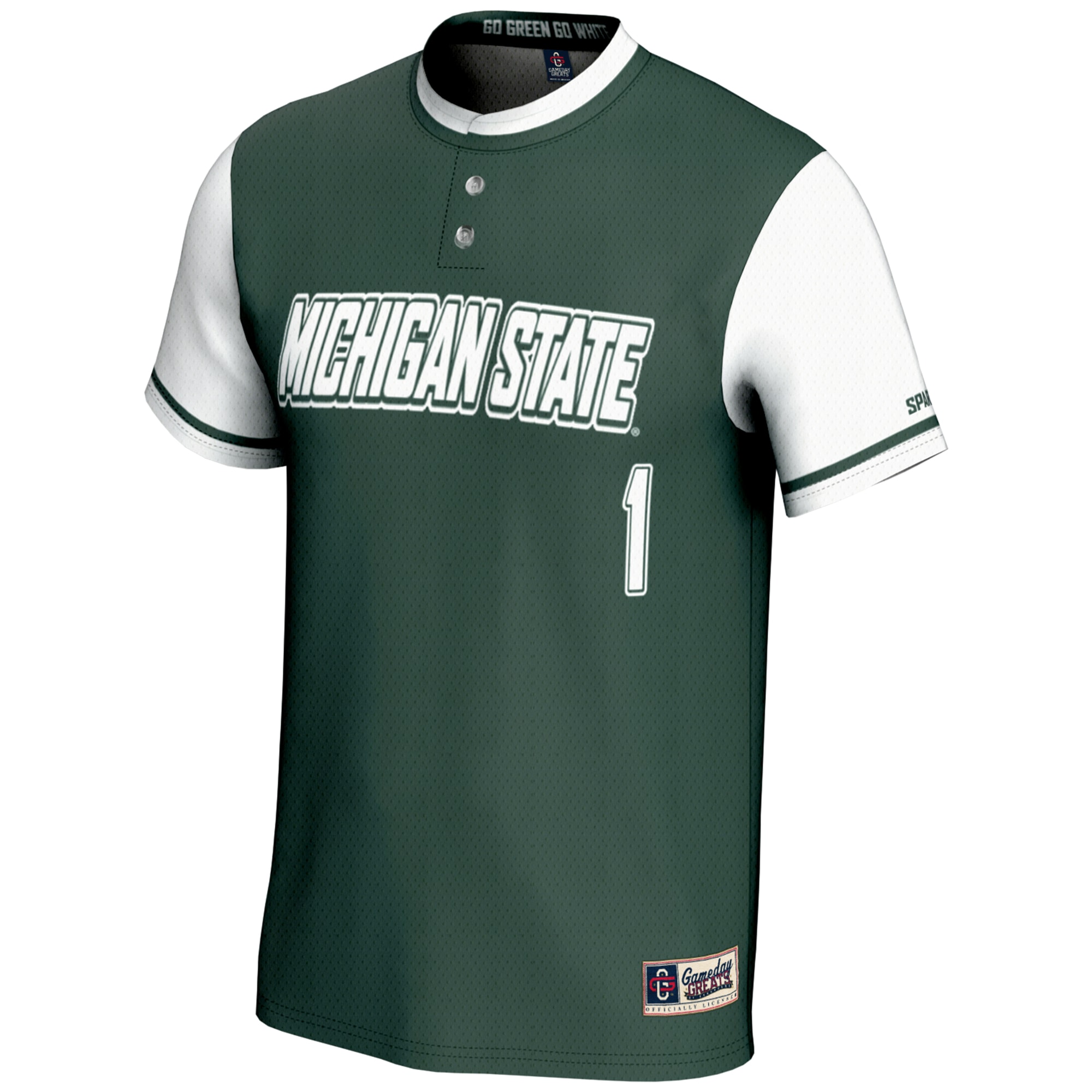 [DDG] Michigan State Spartans GameDay Greats Lightweight Softball Jersey - Green
