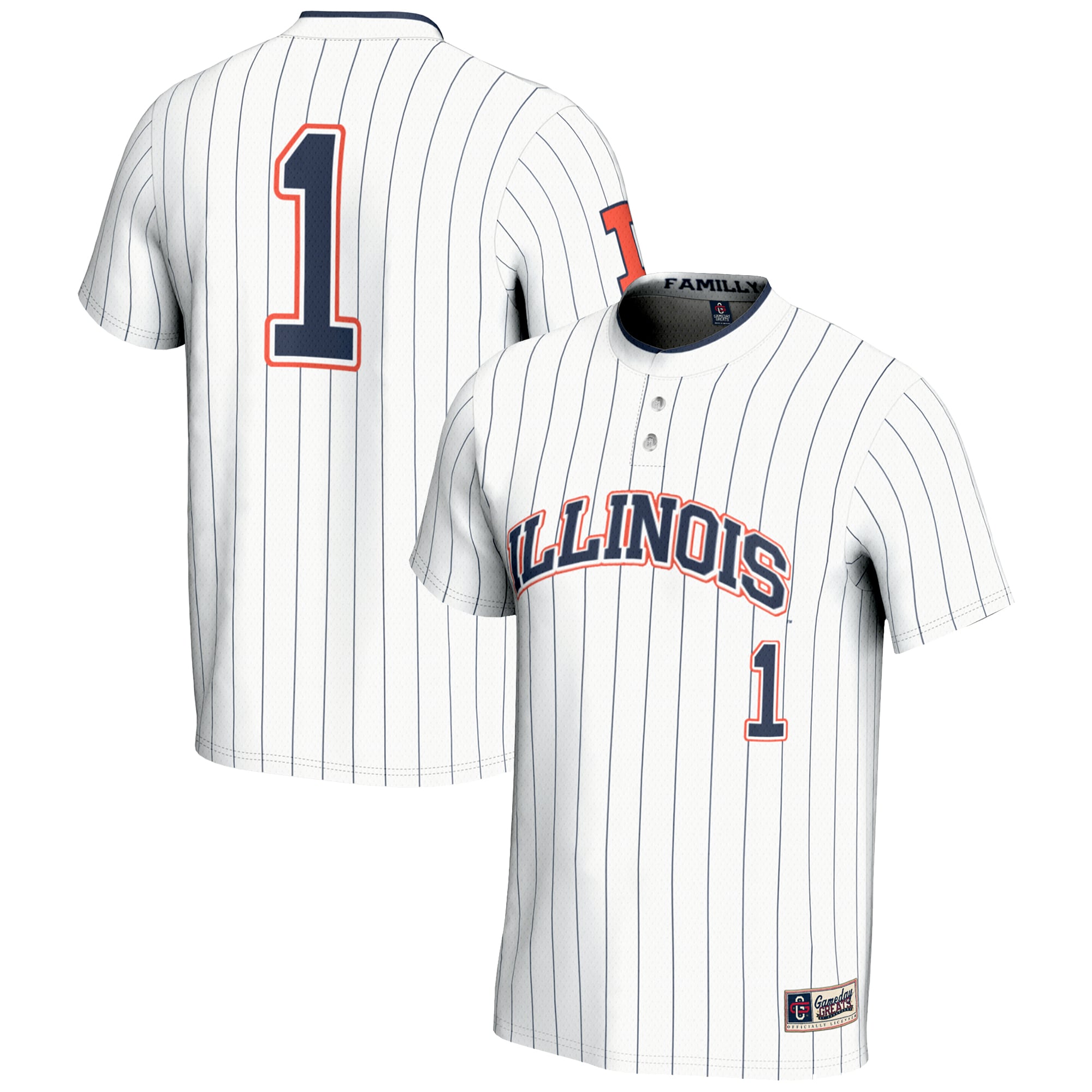 [NJP] Illinois Fighting Illini GameDay Greats Youth Lightweight Softball Jersey - White