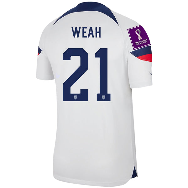 USA Timothy Weah 2022-2023 FIFA World Cup Home Jersey –  Fan Version S