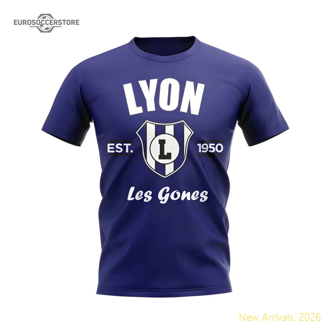 Premium Lyon Established Football Supporter Tee (navy) - Affordable