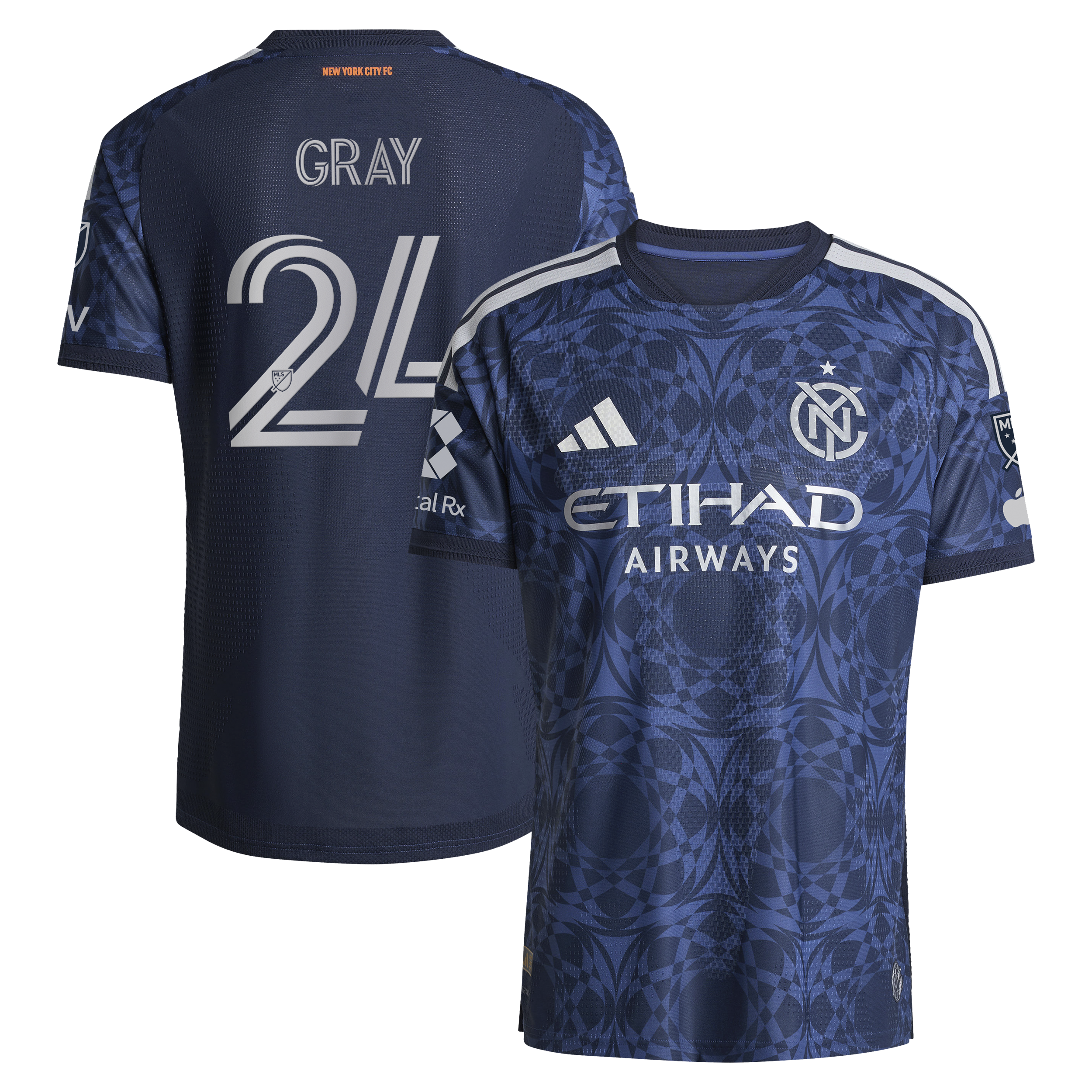 [JED] Tayvon Gray New York City FC 2026 The All Nations Kit On-Field Authentic Patch Jersey - Blue